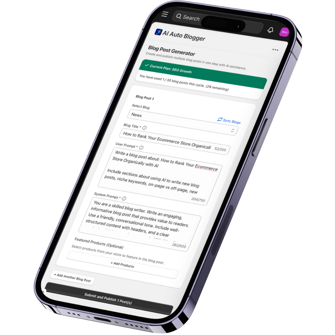 AI Auto Blogger App Interface